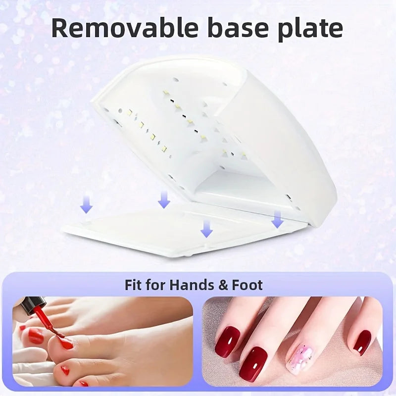 Rechargeable UV LED Nail Lamp 66W Lamp for Manicure with LCD Screen 4 Timer Settings Nail Art Manicure Tools for Home and Salon
