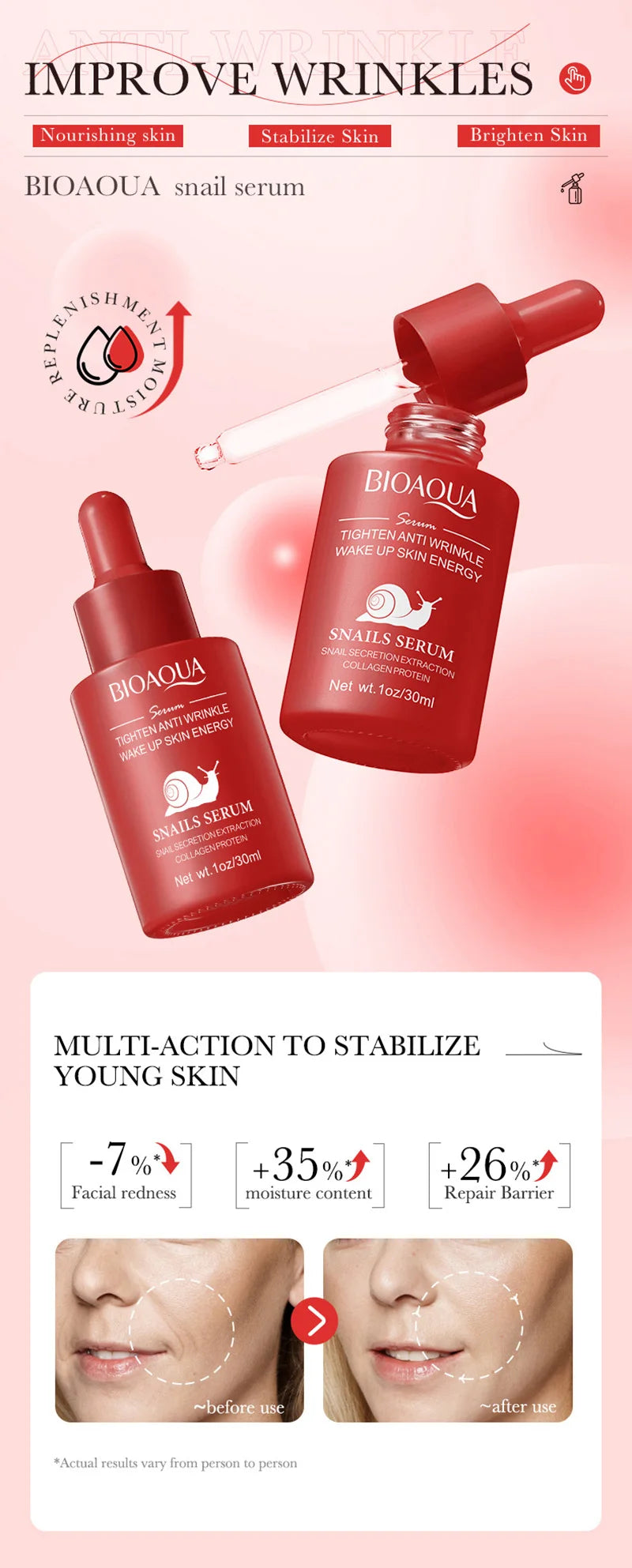 BIOAOUA Retinol Essence Anti-wrinkle Hydrating Moisturizing Nourishing Brightening Skin Color Face Serum Skin Care Products